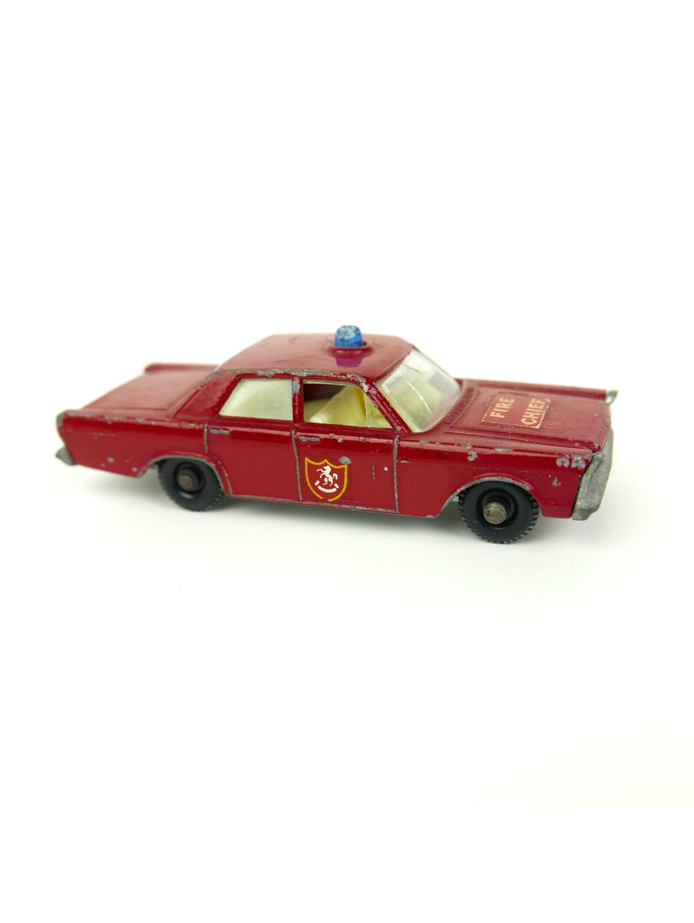 Vintage Lesney Matchbox 1966 Ford Galaxie Fire Chief Car #59 Red Diecast England